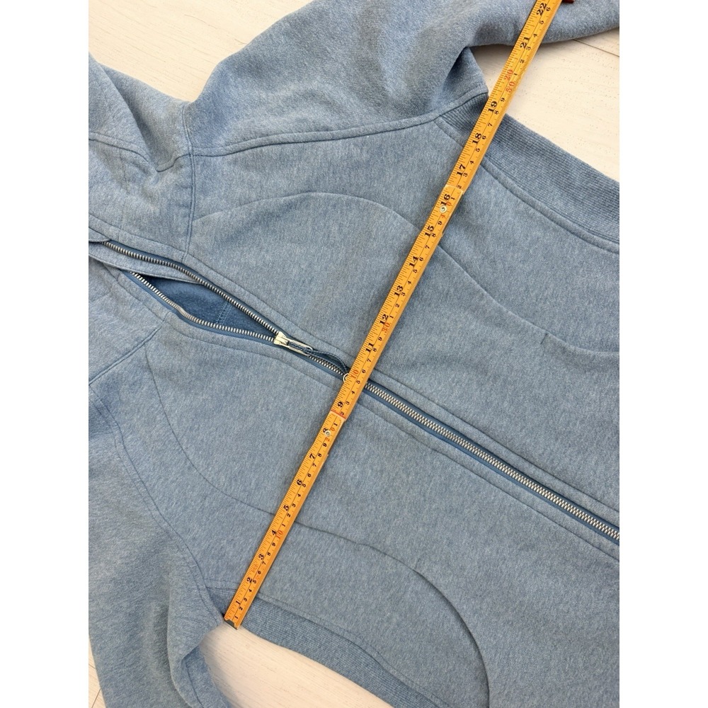 Lululemon Scuba Hoodie Light Cotton Fleece Sz 10 Heathered Illuminight Blue - Picture 7 of 7
